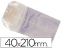 BOLSA CELOFAN 40X210 MM PAQUETE 100 UNIDADES
