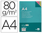 PAPEL COLOR LIDERPAPEL A4 80GR 4 COLORES SURTIDOS PAQUETE DE 100 HOJAS