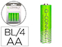 PILA Q-CONNECT ALCALINA AA BLISTER CON 4 UNIDADES