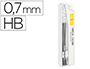 MINAS LIDERPAPEL GRAFITO 0,7 MM HB TUBO DE 12 MINAS LONGITUD 60 MM