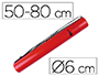 PORTAPLANOS PLASTICO LIDERPAPEL DIAMETRO 6 CM EXTENSIBLE HASTA 80 ROJO