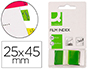 BANDERITAS SEPARADORAS Q-CONNECT VERDES DISPENSADOR DE 50 UNIDADES