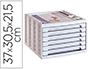 FICHERO CAJONES DE SOBREMESA ARCHIVO 2000 305X370X215 MM BANDEJA ORGANIZADORA SUPERIOR 6 CAJONES GRIS OPACO