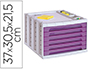 FICHERO CAJONES DE SOBREMESA ARCHIVO 2000 305X370X215 MM BANDEJA ORGANIZADORA SUPERIOR 6 CAJONES VIOLETA TRANSLUCIDO