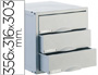 FICHERO CAJONES DE SOBREMESA ARCHISYSTEM 356X316X303 MM 3 CAJONES COLOR GRIS