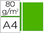 PAPEL COLOR LIDERPAPEL A4 80GR VERDE INTENSO PAQUETE DE 100 HOJAS