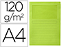 SUBCARPETA CARTULINA Q-CONNECT DIN A4 VERDE CON VENTANA TRANSPARENTE 120 GR