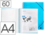 CARPETA LIDERPAPEL ESCAPARATE CON ESPIRAL 60 FUNDAS POLIPROPILENO DIN A4 AZUL