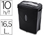 DESTRUCTORA DE DOCUMENTOS Q-CONNECT KF17974 CAPACIDAD DE CORTE 10 H DESTRUYE GRAPAS CLIPS Y TARJETAS PAPELERA 16,5
