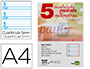 RECAMBIO LIDERPAPEL A4 PAUTAGUIA 100 HOJAS 75 G CUADRICULADO PAUTADO 5 MM CON MARGEN 4 TALADROS