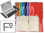 CARPETA LIDERPAPEL GOMAS CARTON FORRADO CLASIFICADORA FOLIO 7 COLORES SURTIDOS