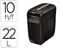 DESTRUCTORA DE DOCUMENTOS FELLOWES 60 CS CAPACIDAD DE CORTE 10 HOJAS DESTRUYE CLIPS GRAPAS Y TARJETAS