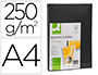 TAPA DE ENCUADERNACION Q-CONNECT CARTON DIN A4 NEGRO SIMIL PIEL 250 GR CAJA DE 100 UNIDADES