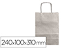 BOLSA KRAFT Q-CONNECT PLATA ASA RETORCIDA 240X100X310 MM