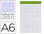 BLOC NOTAS LIDERPAPEL CUADRO 4 MM A6 80 HOJAS 60 G/M2 PERFORADO SIN TAPA