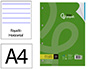 RECAMBIO LIDERPAPEL A4 100 HOJAS 100 G/M2 RAYADO HORIZONTAL 4 TALADROS BANDAS DE 5 COLORES