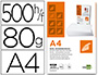 PAPEL LIDERPAPEL A4 80G/M2 LISO MICROPERFORADO EN TRES PARTES IGUALES PAQUETE DE 500 HOJAS