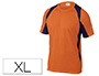 CAMISETA DELTAPLUS POLIESTER MANGA CORTA CUELLO REDONDO TRATAMIENTO SECADO RAPIDO COLOR NARANJA-MARINO TALLA XL