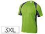 CAMISETA DELTAPLUS POLIESTER MANGA CORTA CUELLO REDONDO TRATAMIENTO SECADO RAPIDO COLOR VERDE-GRIS TALLA 3XL