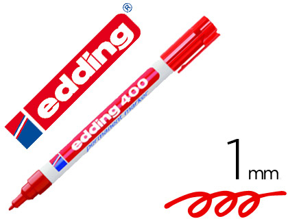 ROTULADOR EDDING MARCADOR PERMANENTE 400 ROJO PUNTA REDONDA 1 MM