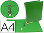 CARPETA DE 2 ANILLAS 25 MM MIXTAS LIDERPAPEL A4 FORRADO COLOR SYSTEM CON OLLAO Y TARJETERO VERDE