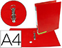 CARPETA DE 2 ANILLAS 25 MM MIXTAS LIDERPAPEL A4 FORRADO COLOR SYSTEM CON OLLAO Y TARJETERO ROJO