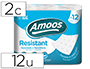 PAPEL HIGIENICO AMOOS 2 CAPAS 100 MM DIAMETRO X 87 MM ALTO PAQUETE DE 12 ROLLOS
