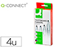 ROTULADOR Q-CONNECT PIZARRA BLANCA CAJA 4 COLORES SURTIDOS PUNTA REDONDA 3 MM