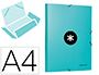 CARPETA ANTARTIK GOMAS A4 3 SOLAPAS CARTON FORRADO COLOR MENTA