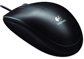 RATON 910-003357 Logitech B100 - diestro y zurdo - optico - 3 botones - cableado - USB  NEGRO
