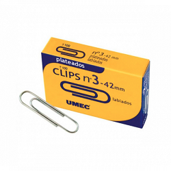 1332736 / UMEC Clips labiados N.3 Caja 100 Ud 42 mm Niquelado U200800