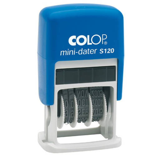 1329000 / SELLO Fechador Mini Dater  S 120 4MM ESPAOL AZUL/NEGRA COLOP MINI DATER 104691