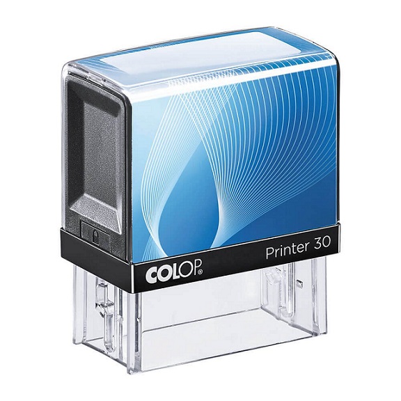 Printer 30, AZUL. SELLO AUTOMATICO PERSONALIZADO RECTANGULAR. TAMAO 18x47 mm. COLOP 144201
