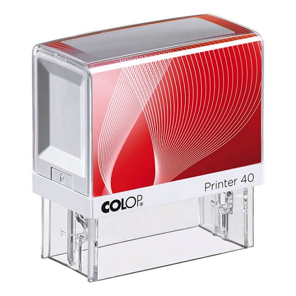 Printer 40, ROJO. SELLO AUTOMATICO PERSONALIZADO RECTANGULAR. TAMAO 23x59 mm. COLOP