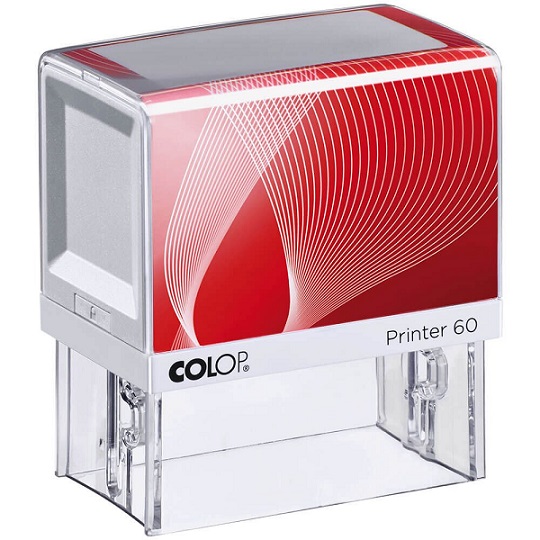 Printer 60, ROJO. SELLO AUTOMATICO PERSONALIZADO RECTANGULAR. TAMAO 37x76 mm. COLOP