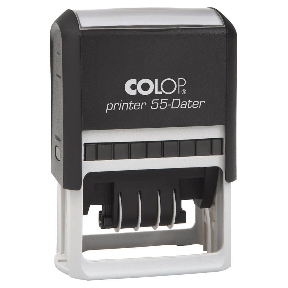 Printer DATER 55 azul. SELLO AUTOMATICO PERSONALIZADO RECTANGULAR CON FECHADOR. 40x60 mm COLOP