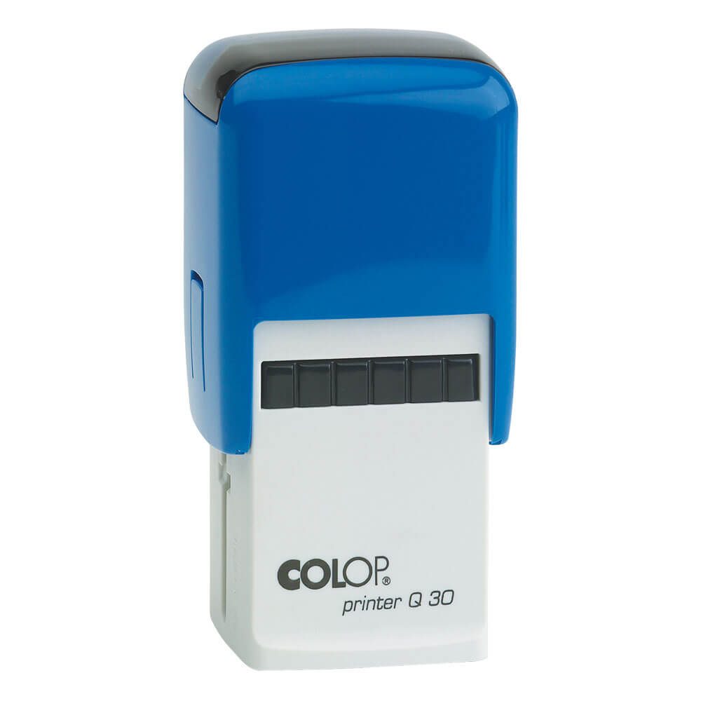 Printer Q 30 azul, SELLO AUTOMATICO PERSONALIZADO REDONDO. TAMAO 31x31 MM. PRINTER Q30 COLOP
