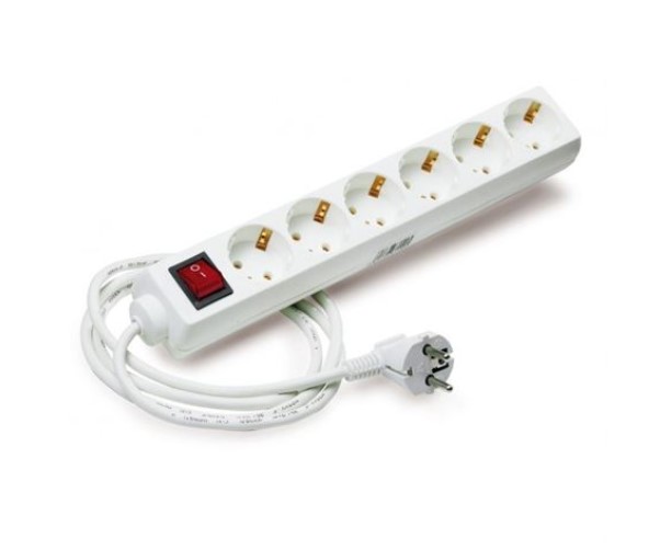 EB0145 / Elbat Regleta Alimentacion - 6 Tomas Schuko - Interruptor On/Off - Cable de 1.50m
