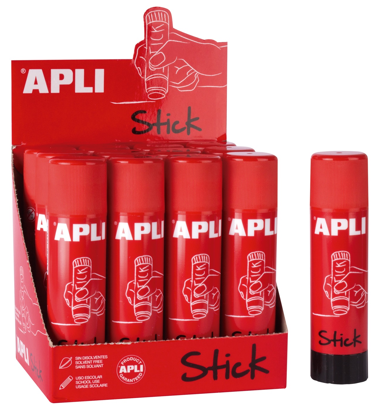 Apli Barra de Pegamento Adhesivo 40g - No Toxica - Secado Instantaneo - No Arruga o Humedece el Papel - Apto para Uso Escolar