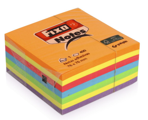 1327983 / CUBO 400 NOTAS ADHESIVAS 76X76MM NEON FIXO
