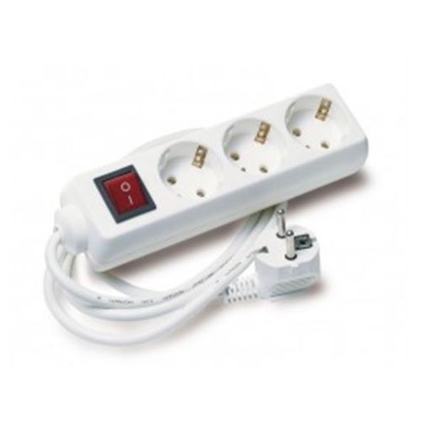 9640 / REGLETA 3 TOMAS 1.5M PROTECCION CON INTERRUPTOR BLANCO SILVER